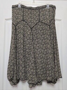 Max Studio Midi Skirt - Tan and Black, size Large